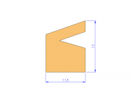 Perfil de Silicona P93598 - formato tipo Labiado - forma irregular