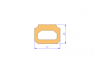 Perfil de Silicona P93599 - formato tipo D - forma irregular