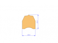 Perfil de Silicona P93599A - formato tipo D - forma irregular