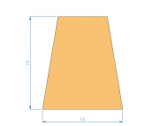 Perfil de Silicona P93599B - formato tipo Trapecio - forma irregular