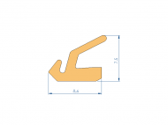 Perfil de Silicona P93599L - formato tipo U - forma irregular