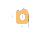 Perfil de Silicona P93616BI - formato tipo D - forma irregular