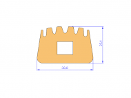 Perfil de Silicona P93711A - formato tipo D - forma irregular