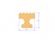 Perfil de Silicona P93711F - formato tipo Lampara - forma irregular