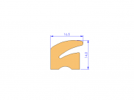 Perfil de Silicona P93711G - formato tipo Labiado - forma irregular