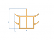 Perfil de Silicona P93715 - formato tipo Trapecio - forma irregular