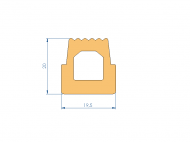 Perfil de Silicona P93722A - formato tipo Trapecio - forma irregular