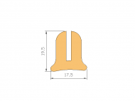 Perfil de Silicona P937A - formato tipo U - forma irregular