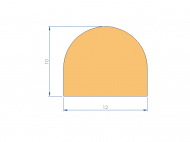 Perfil de Silicona P937N - formato tipo D - forma irregular