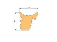 Perfil de Silicona P93923I - formato tipo Labiado - forma irregular
