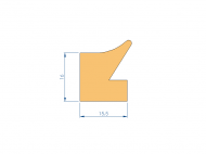 Perfil de Silicona P93991BH - formato tipo Labiado - forma irregular