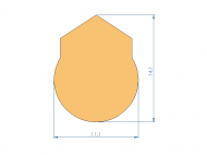 Perfil de Silicona P93991BI - formato tipo D - forma irregular