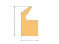 Perfil de Silicona P93991BJ - formato tipo Labiado - forma irregular