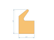 Perfil de Silicona P93991BK - formato tipo Labiado - forma irregular