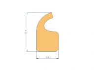 Perfil de Silicona P93991BS - formato tipo Labiado - forma irregular