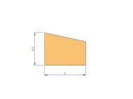 Perfil de Silicona P93991F - formato tipo Trapecio - forma irregular