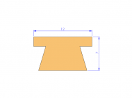 Perfil de Silicona P93991H - formato tipo Trapecio - forma irregular