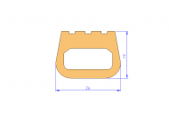 Perfil de Silicona P94083 - formato tipo Trapecio - forma irregular