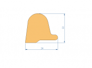 Perfil de Silicona P94123X - formato tipo Lampara - forma irregular