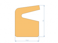 Perfil de Silicona P94315BZ - formato tipo Labiado - forma irregular