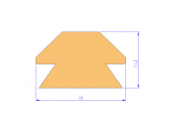 Perfil de Silicona P94449A - formato tipo Lampara - forma irregular