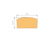 Perfil de Silicona P945 - formato tipo D - forma irregular