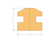 Perfil de Silicona P94539D - formato tipo Lampara - forma irregular