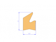 Perfil de Silicona P94573B - formato tipo Labiado - forma irregular