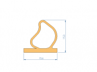 Perfil de Silicona P94573U - formato tipo Lampara - forma irregular