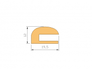 Perfil de Silicona P945A - formato tipo e - forma irregular