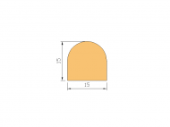 Perfil de Silicona P945AB - formato tipo D - forma irregular