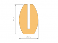 Perfil de Silicona P945AG - formato tipo U - forma irregular