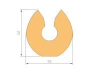 Perfil de Silicona P945AL - formato tipo U - forma irregular