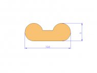 Perfil de Silicona P945AY - formato tipo Forma anteojos - forma irregular