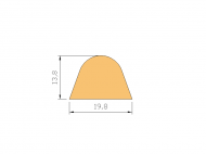 Perfil de Silicona P945B - formato tipo D - forma irregular