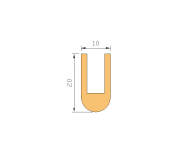 Perfil de Silicona P945BF - formato tipo U - forma irregular