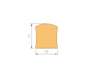 Perfil de Silicona P945BH - formato tipo D - forma irregular