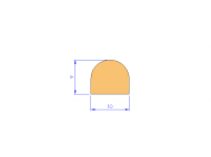 Perfil de Silicona P945BJ - formato tipo D - forma irregular