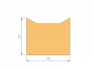 Perfil de Silicona P945CD - formato tipo Cuernos - forma irregular