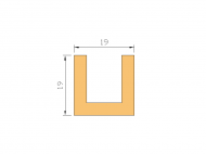 Perfil de Silicona P945CK - formato tipo U - forma irregular