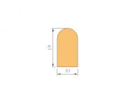 Perfil de Silicona P945CR - formato tipo D - forma irregular