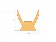 Perfil de Silicona P945CY - formato tipo Cuernos - forma irregular