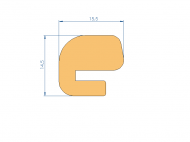 Perfil de Silicona P945EF - formato tipo e - forma irregular