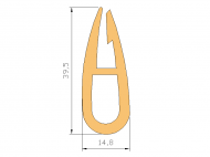 Perfil de Silicona P945G - formato tipo U - forma irregular