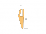 Perfil de Silicona P945L - formato tipo U - forma irregular