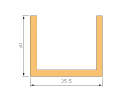 Perfil de Silicona P945R - formato tipo U - forma irregular