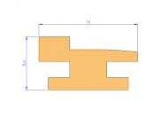 Perfil de Silicona P94622 - formato tipo Lampara - forma irregular