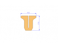 Perfil de Silicona P94683B - formato tipo U - forma irregular
