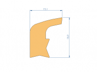 Perfil de Silicona P94683HH - formato tipo Labiado - forma irregular
