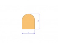 Perfil de Silicona P94781C - formato tipo D - forma irregular